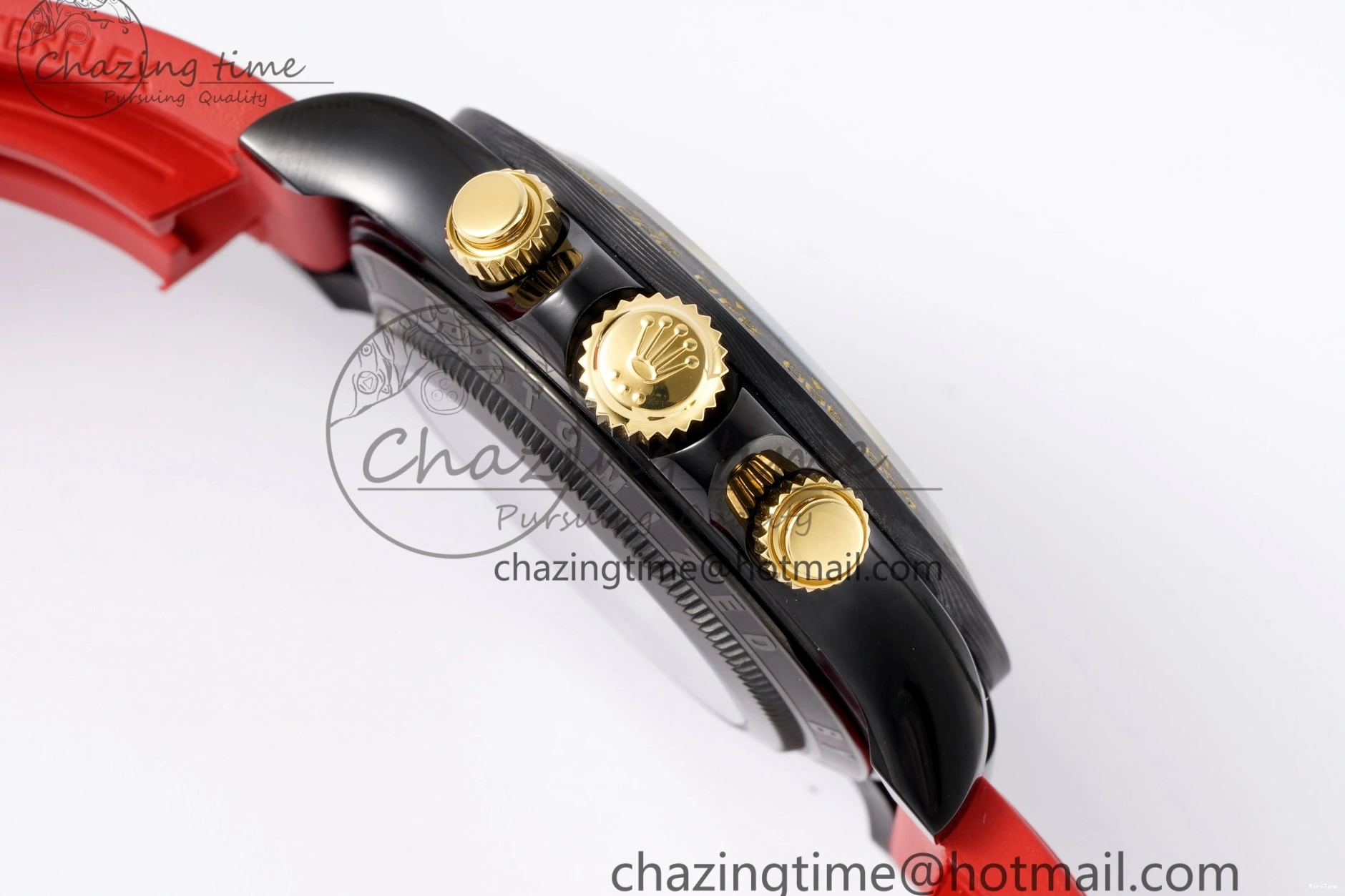 MiroTime 0213 Youthful Daytona PVD Carbon Bezel GETF Best Edition Skeleton Red Dial on Red Rubber Strap SA 1944